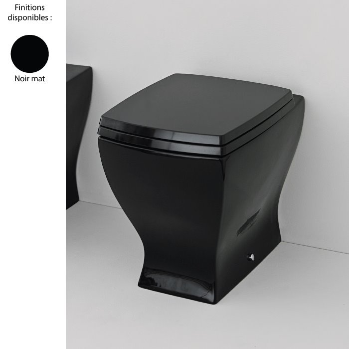 Cuvette wc  au sol  sortie duale c ramique noir  mat JAZZ 