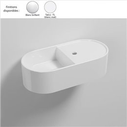 Lavabo suspendu 60x30 cm LES PETITES en céramique blanche, avec ou sans trou,