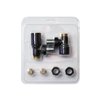 Kit robinet radiateur équerre + coude 1/2" rond, noir