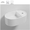 Lavabo ovale 46x30 cm LES PETITES en céramique blanche, avec ou sans trou